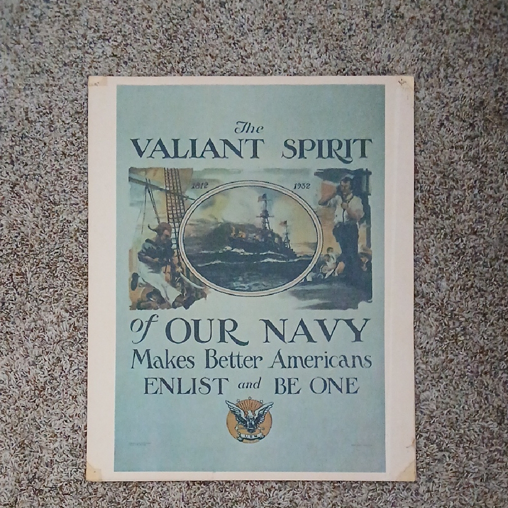 VINTAGE 20"X16" US NAVY POSTER